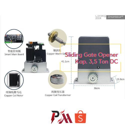 Jual MESIN SLIDING GATE OPENER KAPASITAS 3500 KG 3 5 TON DC MOTOR