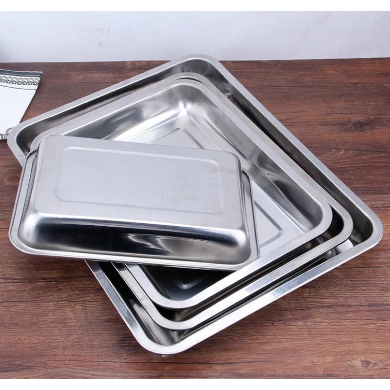 Jual Nampan Baki Stainless Steel Persegi Tray Loyang Kue Persegi