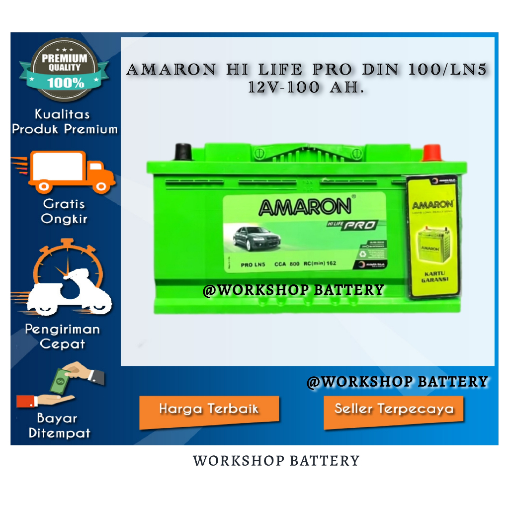 Jual AMARON HI LIFE PRO DIN 100 LN5 12V 100 AH Shopee Indonesia