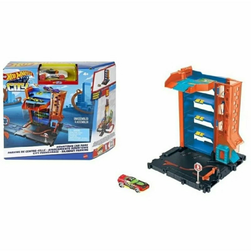 Jual Hot Wheels City Toy Car Track Set Downtown Car Park Playset With 1