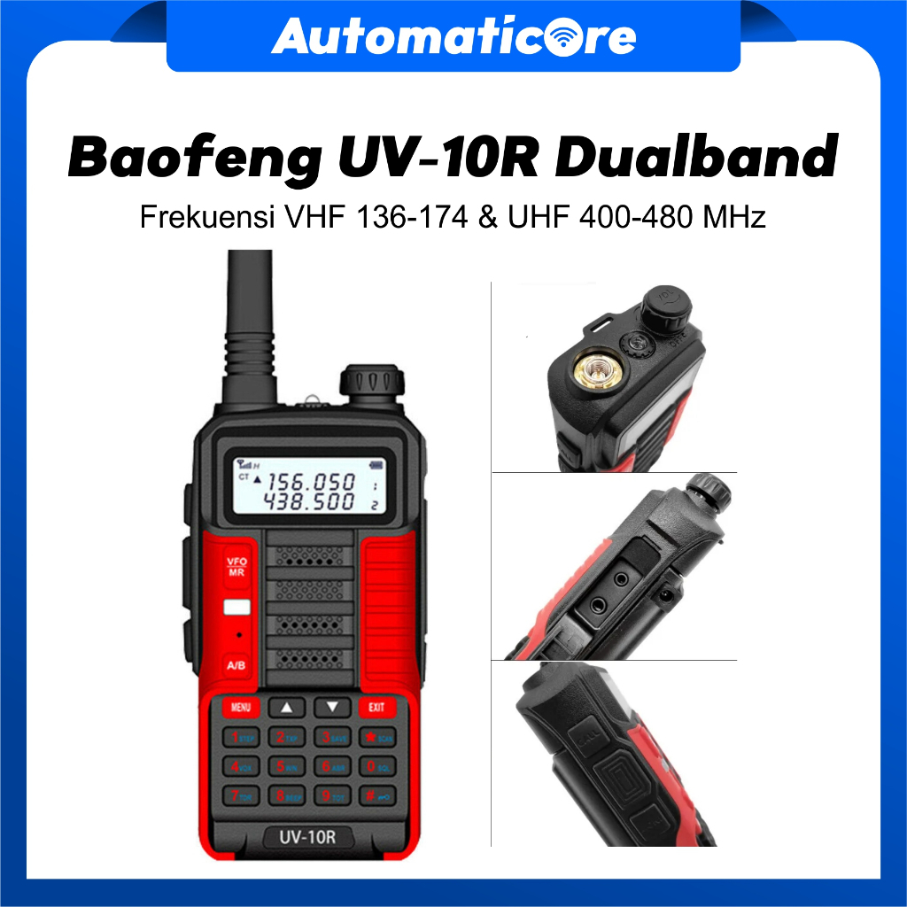 Jual HT UV 10R Dual Band VHF UHF 128 Channel Walkie Talkie Radio