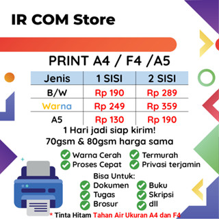 Jual Print A4 F4 A5 70 80 Gsm Murah 1 Hari Jadi Siap Kirim Tugas