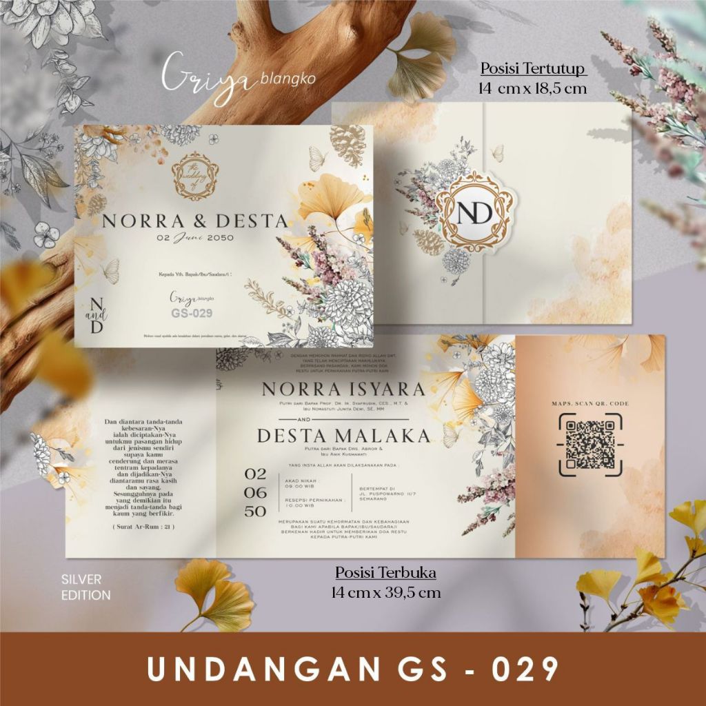 Jual Undangan Pernikahan Elegan Undangan Pernikahan Simpel Murah