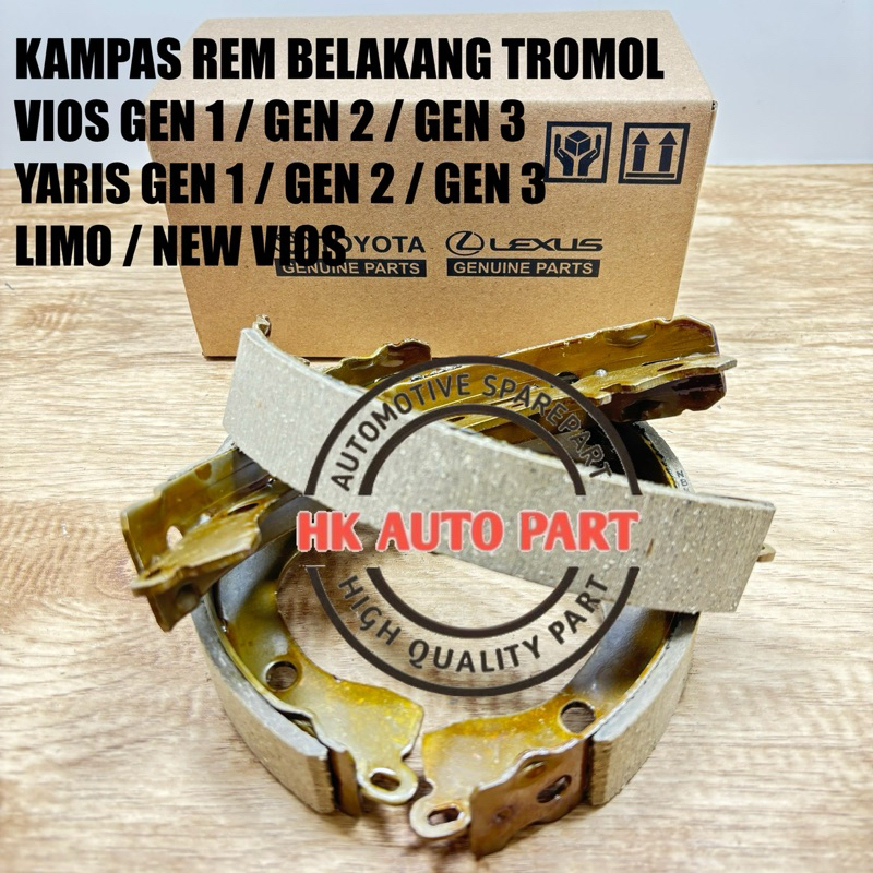 Jual KAMPAS REM BELAKANG TROMOL TOYOTA VIOS LIMO NEW VIOS YARIS NEW