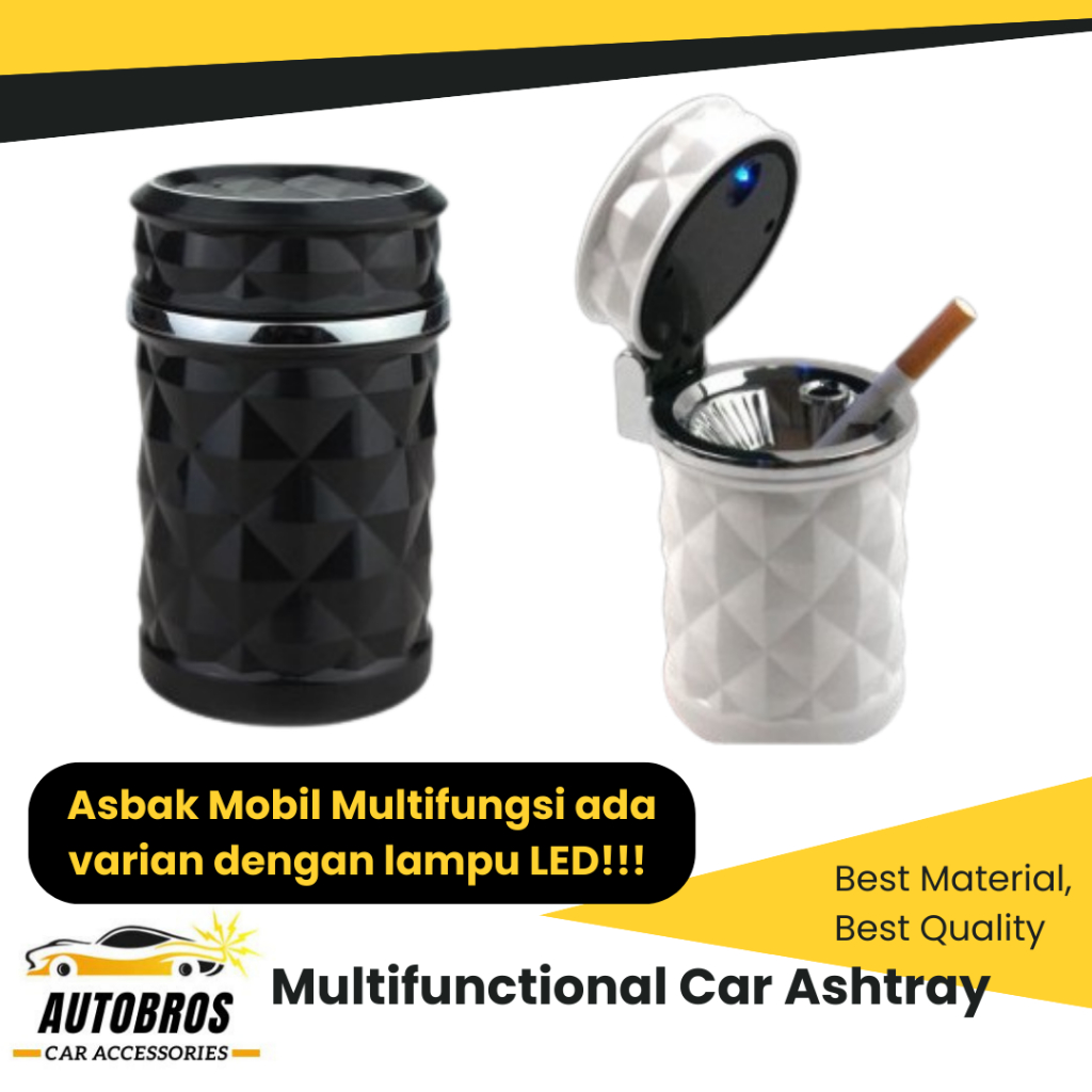 Jual Asbak Portable Mini Mobil Car Ashtray LED Storage Tempat Sampah