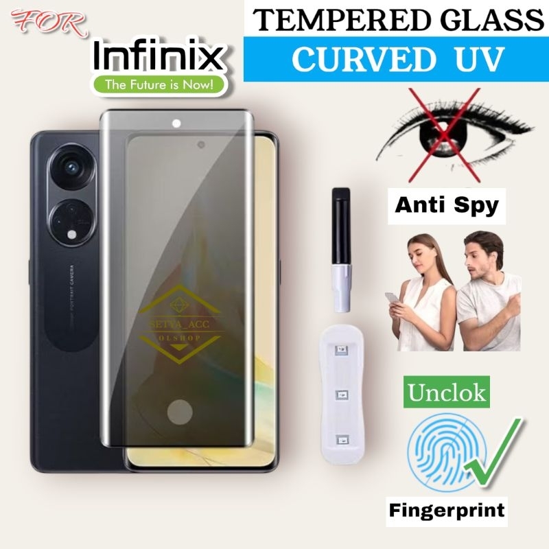 Jual Tempered Glass Curved Uv Anti Spy Infinix Note 40 Pro Plus 40s