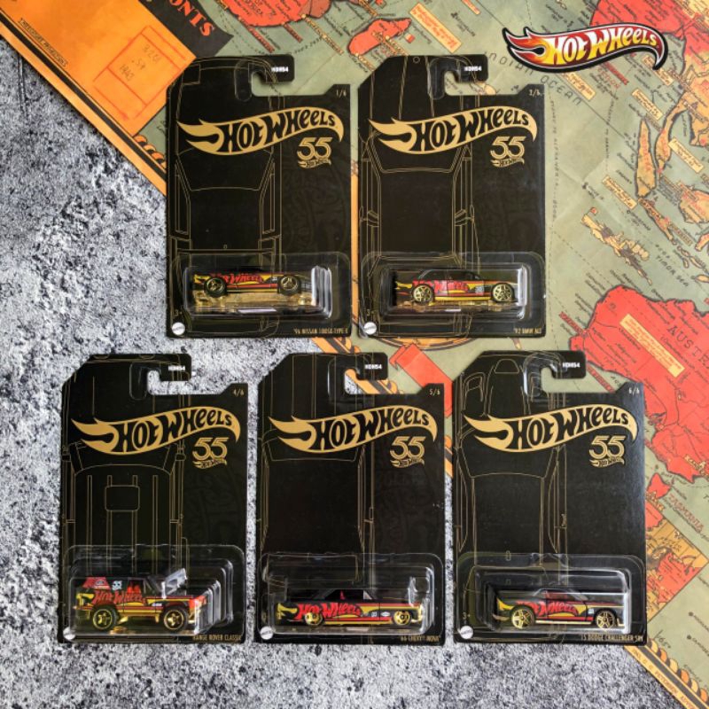 Jual HDH54 Hot Wheels 55th Anniversary Black Gold Special Series Mainan Mobil Balap