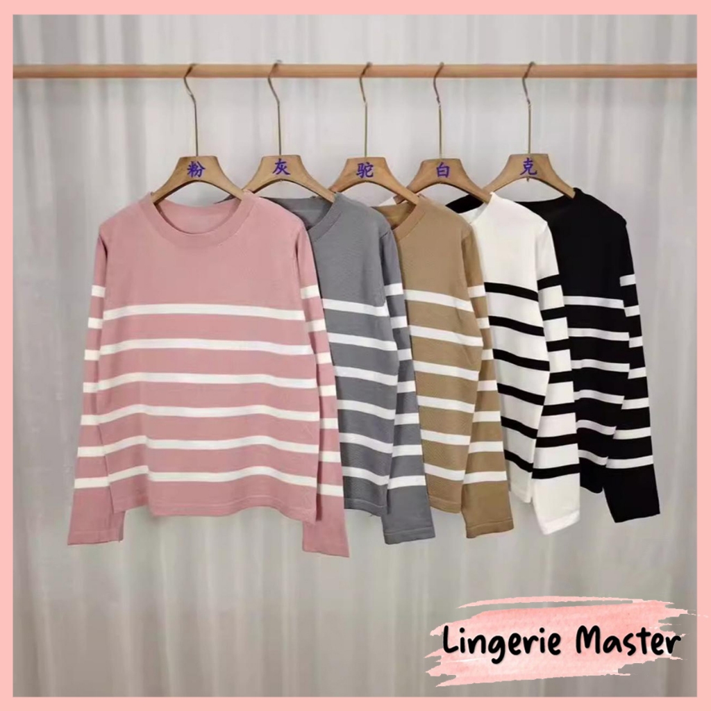 Jual Lingerie Master T Sweater Soft Knit Import Long Sleeve