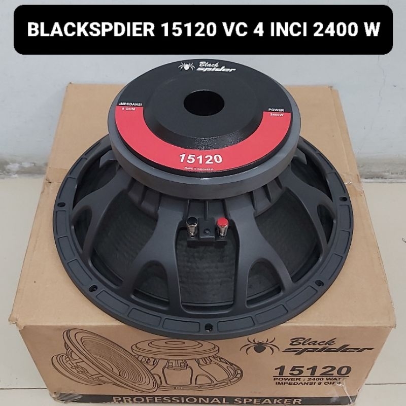 Jual BLACK SPIDER Speaker 15 Inci 15120 Voice Coil 4 Inci 2400 Watt