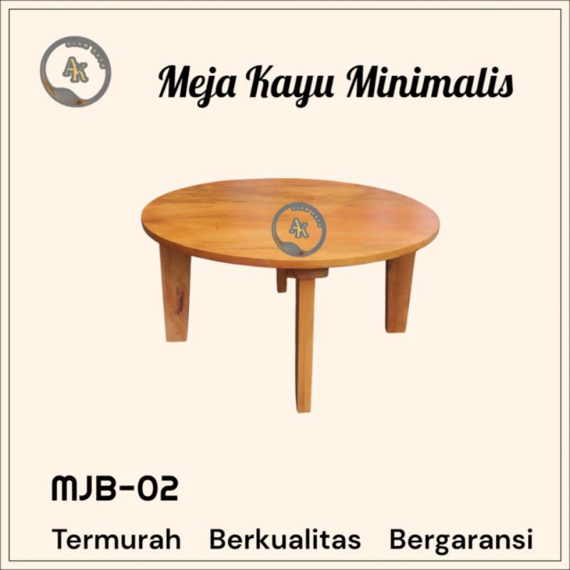 Jual Meja Kayu Bulat Minimalis MJB 02 Meja Tamu Meja Bundar Meja