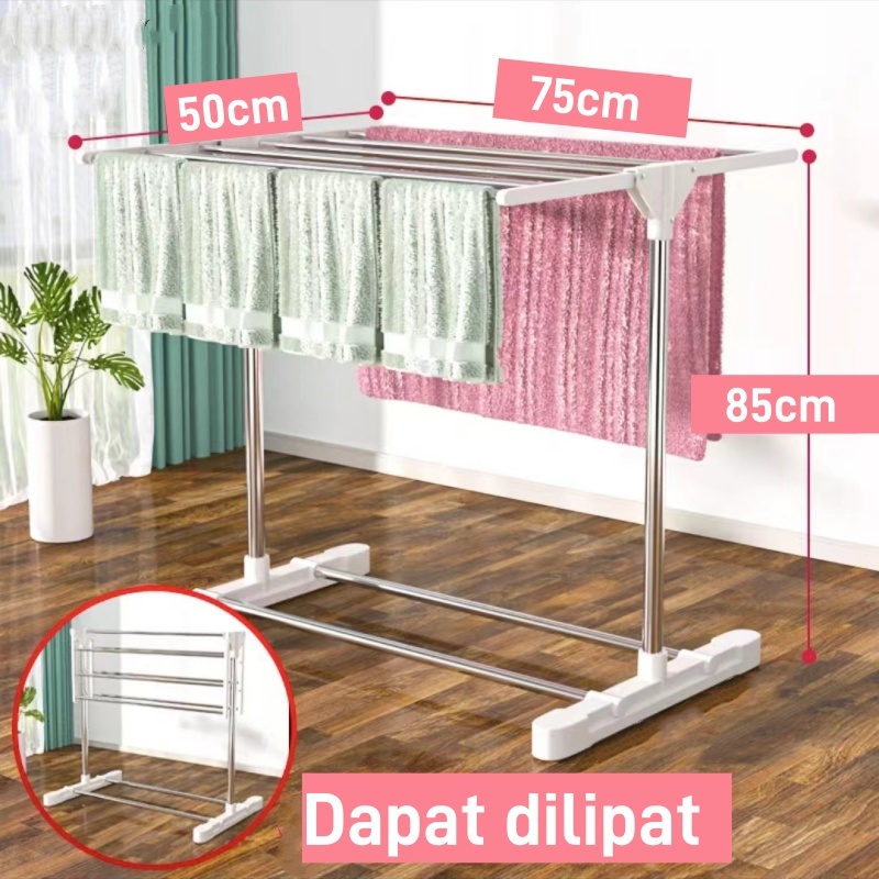 Jual Lipat Serbaguna Jemuran Handuk Indoor Stainlees Rak Jemuran Handuk