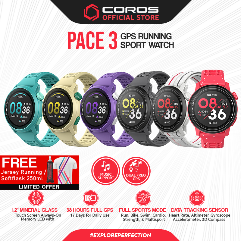 Jual Coros Pace Gps Running Sport Watch With Music Shopee Indonesia