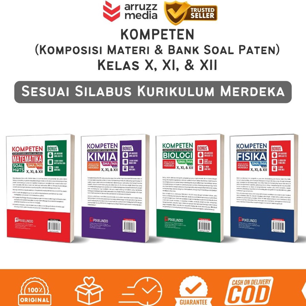 Jual KODE N17Z Buku KOMPETEN Matematika Fisika Biologi Kimia Kelas X XI