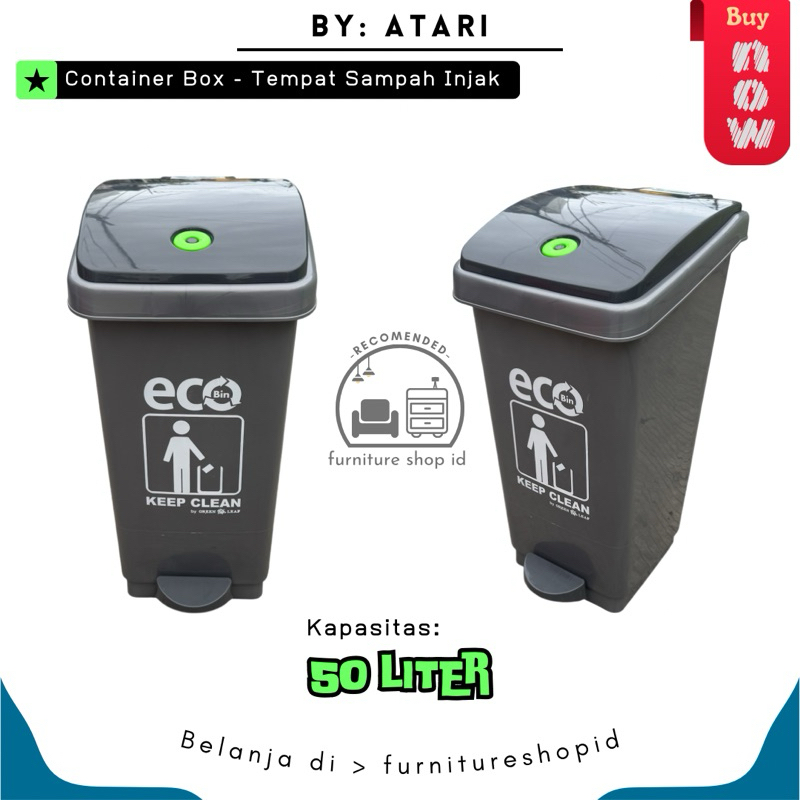 Jual Atari Tempat Sampah Injak 50 Liter Abu Abu Tong Sampah