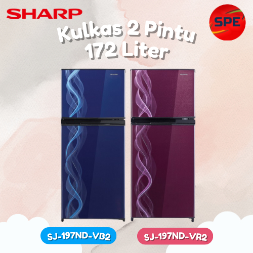 Jual KULKAS SHARP 2 PINTU KAPASITAS 172 LITER SJ 197ND VB VR2 GARANSI