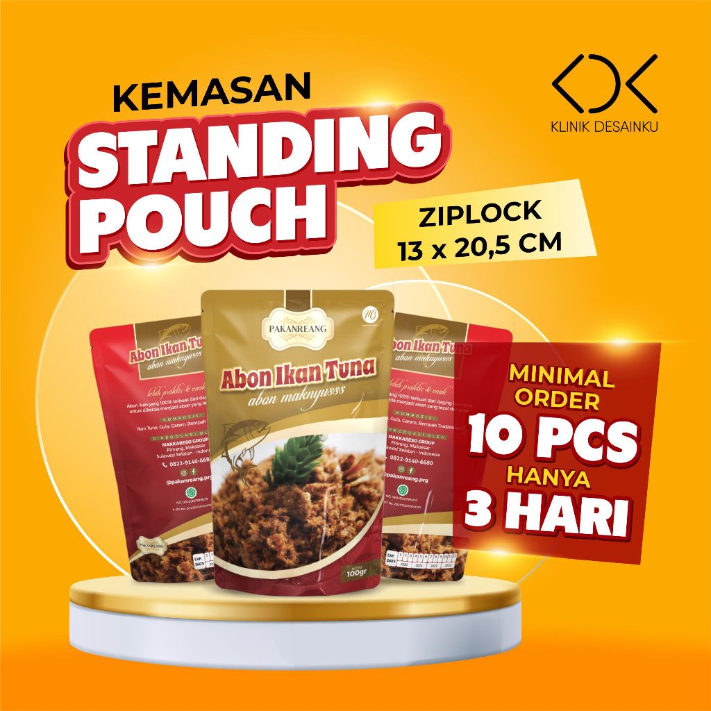 Jual Cetak Kemasan Standing Pouch Ziplock Ukuran X Cm Pcs