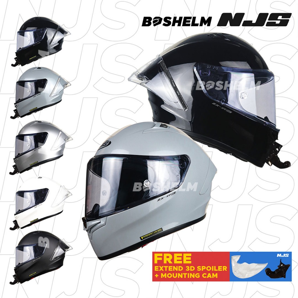 Jual BOSHELM Helm NJS ZX 1R GT SOLID Helm Full Face SNI Shopee Indonesia