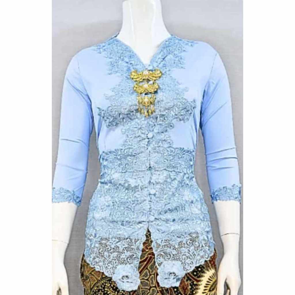 Jual Limited Kebaya Katun Strech Bordir Free Obi Kancing Bungkus Lengan