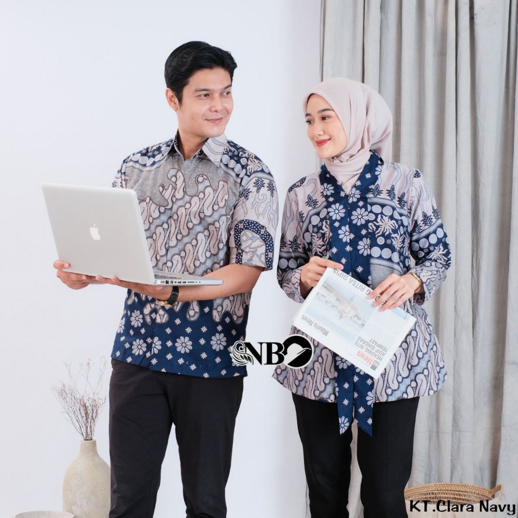 Jual Baju Batik Couple Modern Atasan Batik Kerja Motif KT Clara Batik