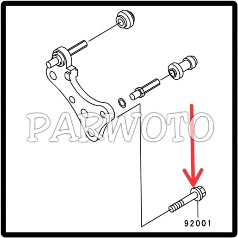 Jual Baut Breket Pangkon Kaliper Bolt Flange ZX150 Ninja KRR ZX 150 RR