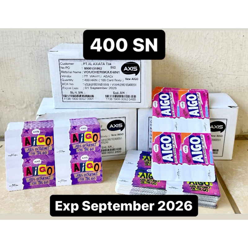 Jual Voucher Kosong Axis 4in1 Isi 400 SN Exp September 2026 Shopee