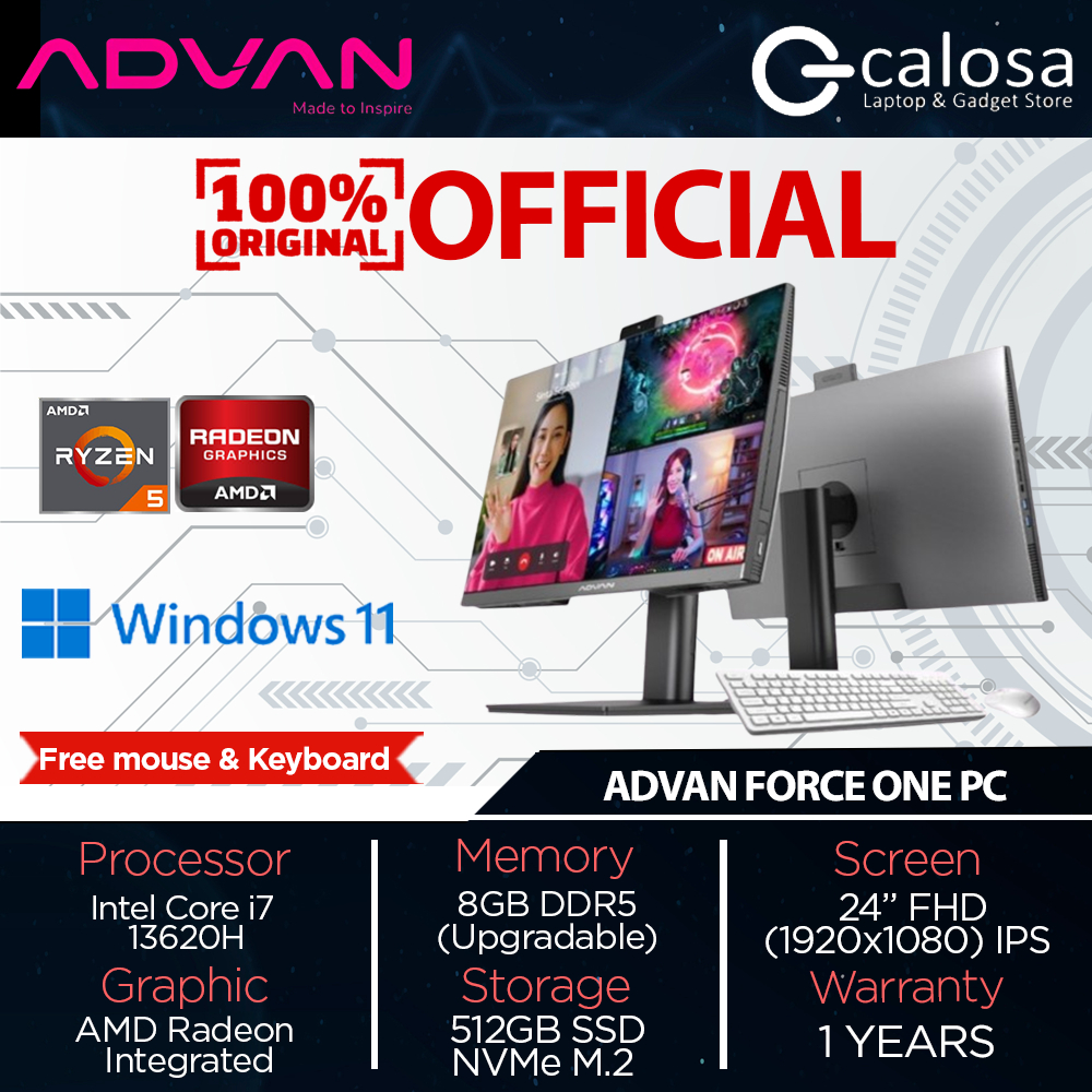 Jual ADVAN FORCE ONEPC DEKSTOP ALL IN ONE PC AMD RYZEN 5 6600H RAM 8GB