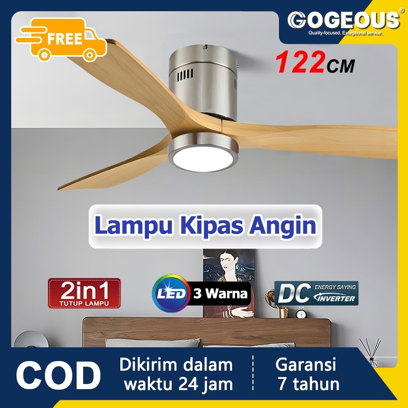 Jual COD GOGEOUS 48inch Lampu Kipas Angin Gantung Plafon Remote 3 Warna