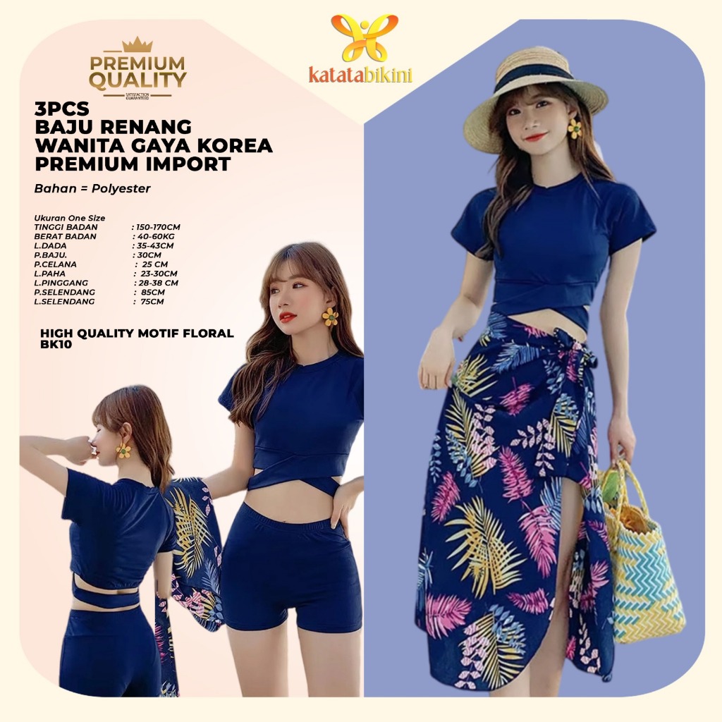 Jual Katata Swimsuit Dapat 3pcs Bikini Baju Renang Pakaian Renang