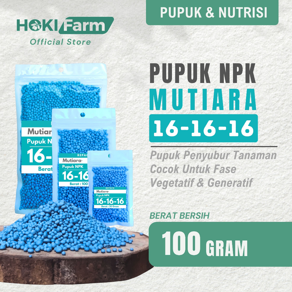 Jual Pupuk NPK Mutiara 161616 Kemasan Repack 100 Gram Shopee Indonesia