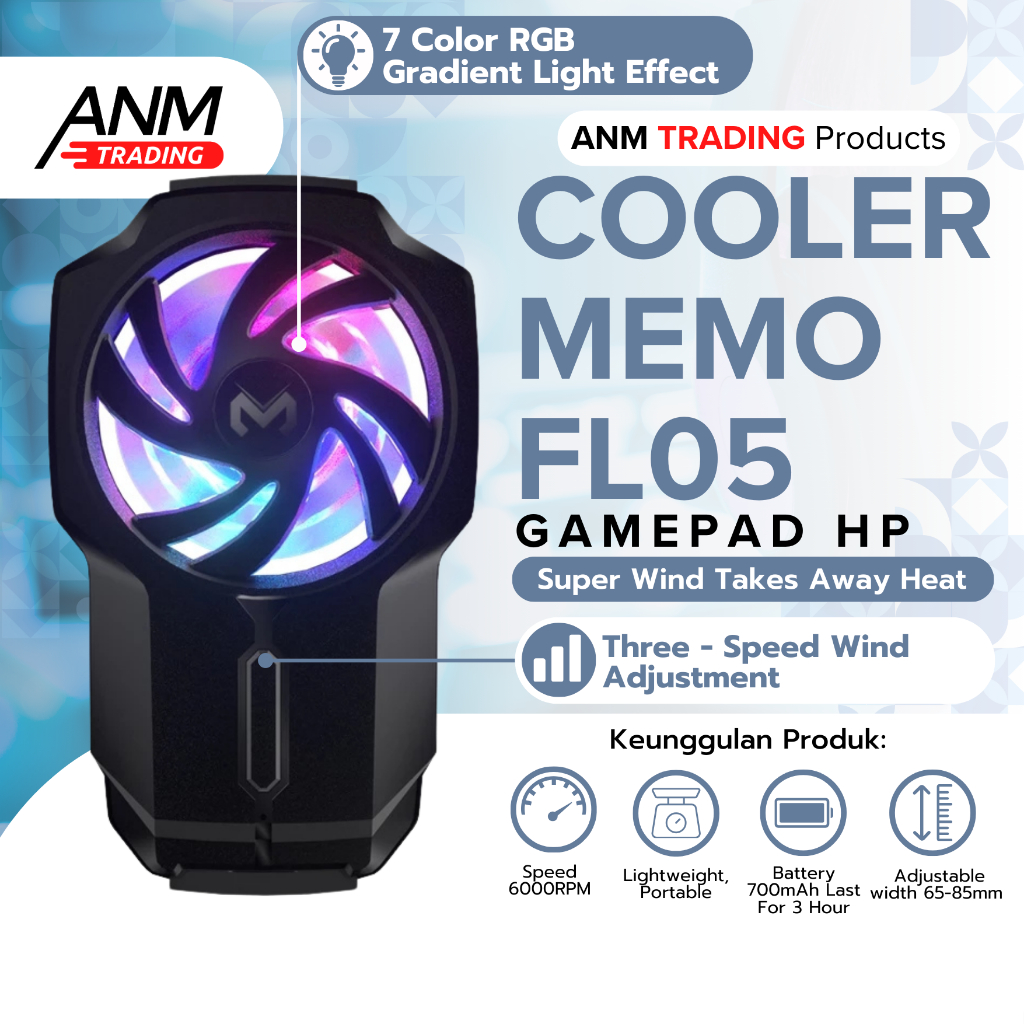 Jual Memo FL05 Cooler Handphone FL05 Pendingin HP MEMO FL05 Gaming