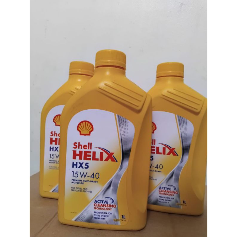 Jual SHELL HELIX HX5 15W 40 PREMIUM MULTI GRADE MOTOR OIL 1L Shopee