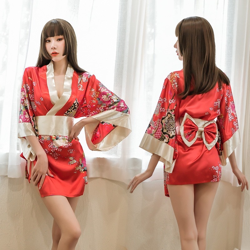 Jual Lingerie Sexy Kimono Bunga Sakura Jepang Sexy Baju Tidur Wanita