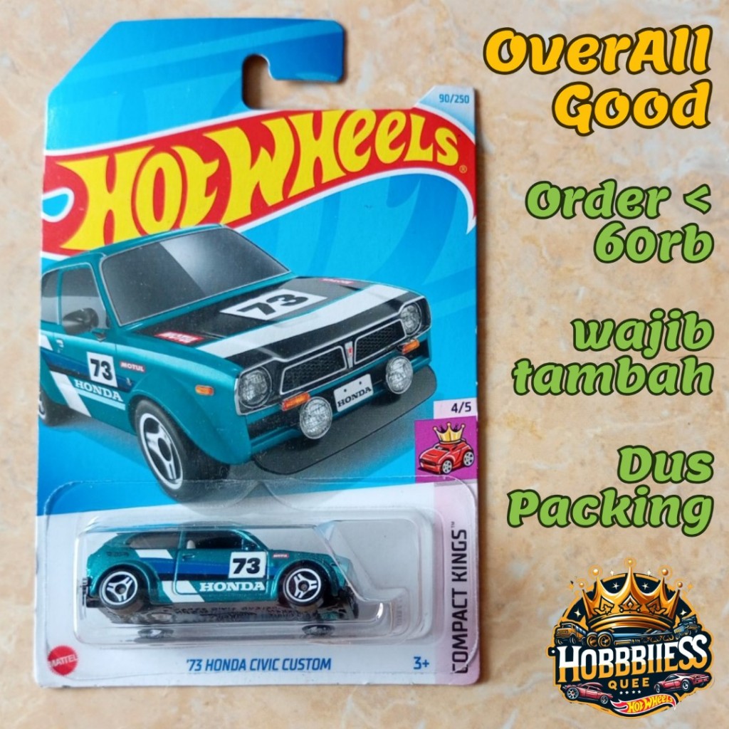 Jual Hot Wheels 73 Honda Civic Custom Hijau Teal Original 2024