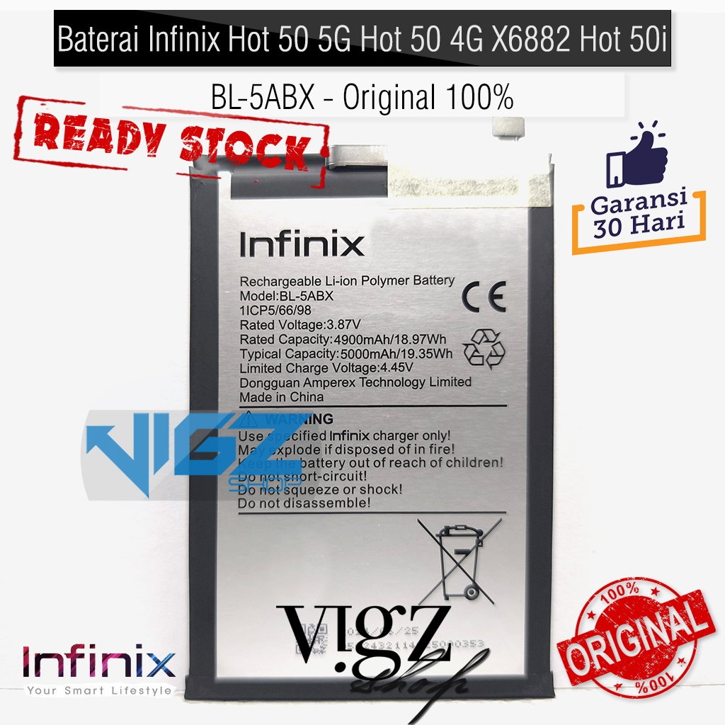 Jual Baterai Infinix Hot 50 5G Hot 50 4G X6882 Hot 50i BL 5ABX Original