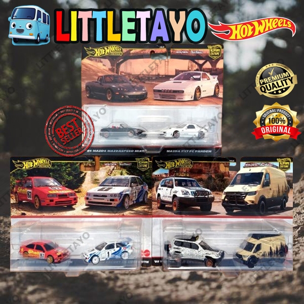 Jual Hot Wheels Premium Twin Pack Toyota Land Cuiser Mercedes Ford