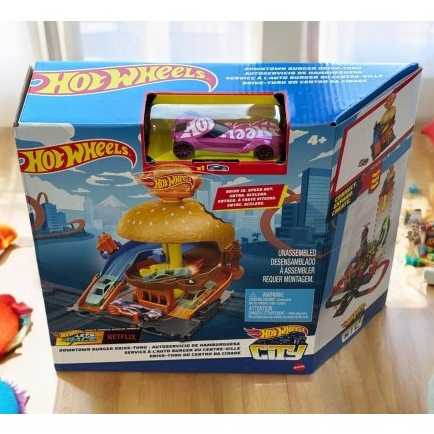 Jual Hot Wheels Downtown Burger Drive Thru City Track Playset HDR24