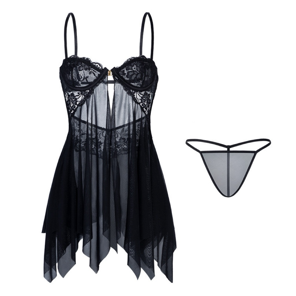 Jual Feelme KK 198 Lingerie Set Nightdress Baju Dinas Malam Premium