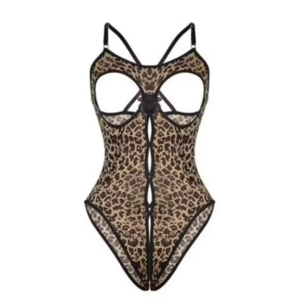 Jual Jakarta Lingerie Sexy JLK Leopard Girl Open Bust Fullset