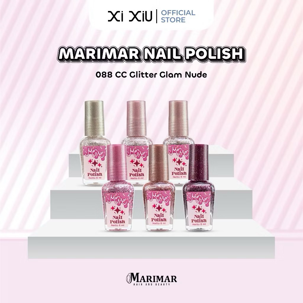 Jual Marimar Nail Polish Glitter Glam Nude 088 CC Nail Polish Nude