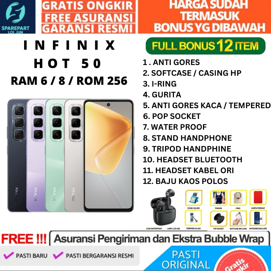 Jual INFINIX HOT 50 NFC RAM 8 128GB 6 256GB GARANSI RESMI INFINIX