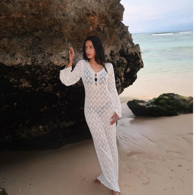 Jual Amalfi Outer Dress White Putih Luaran Bikini Baju Pantai Pakaian