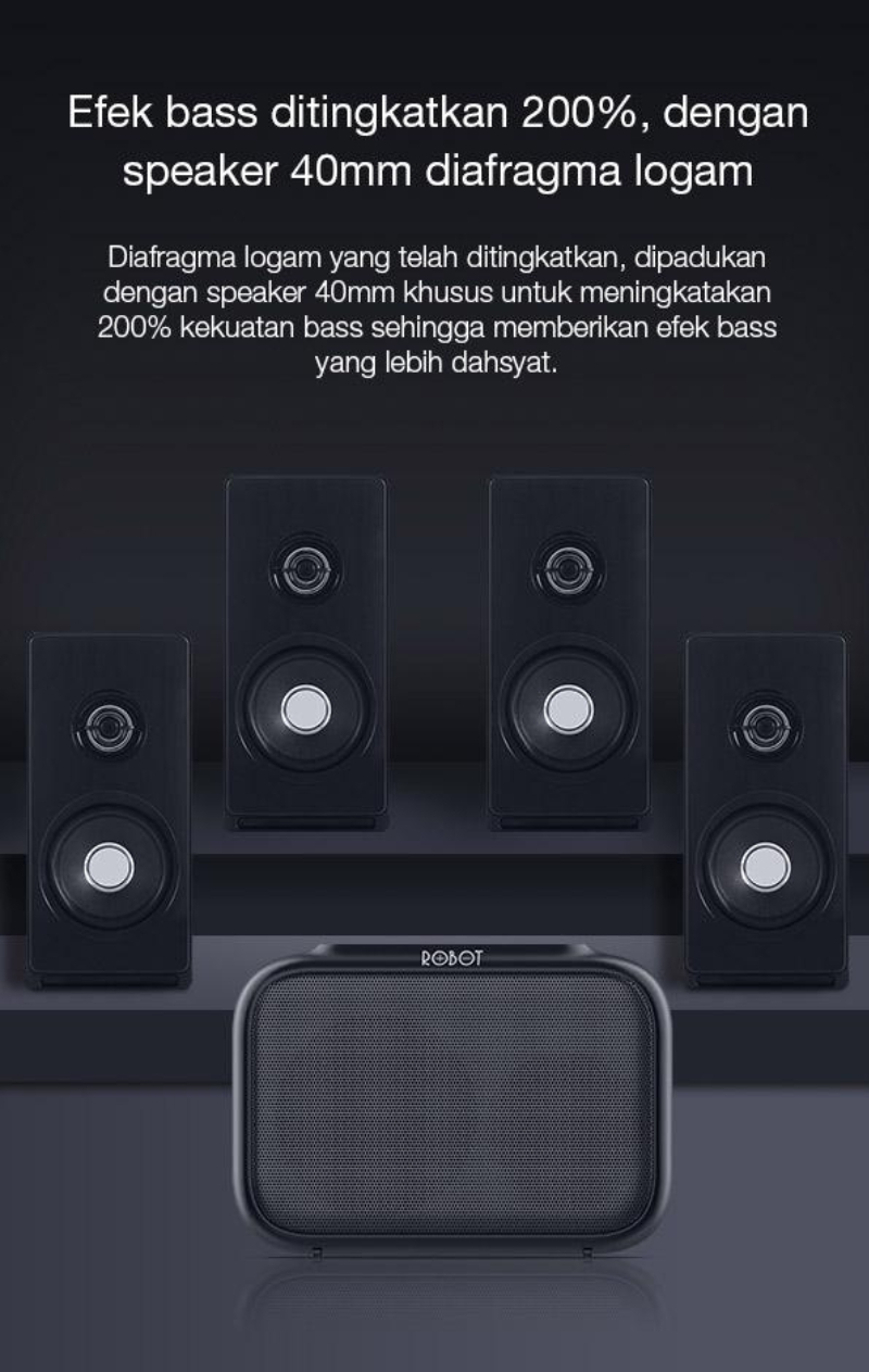 Jual Speaker Bluetooth Robot RB100 Bluetooth 5 0 TWS Hi Fi Sound