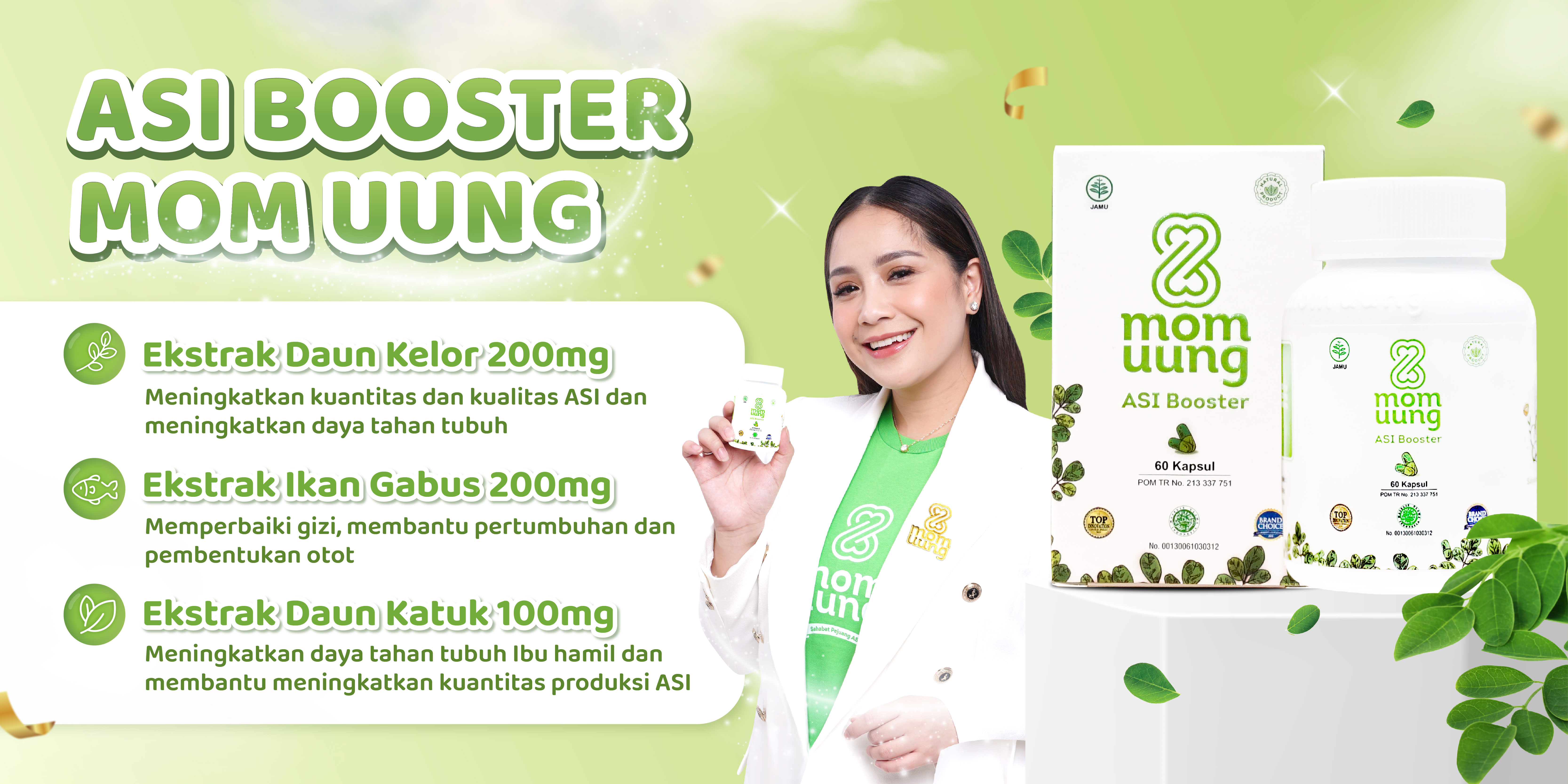 Jual Mom Uung Bundle ASI Booster Isi 60 Kapsul Dan Susu Mylkflow