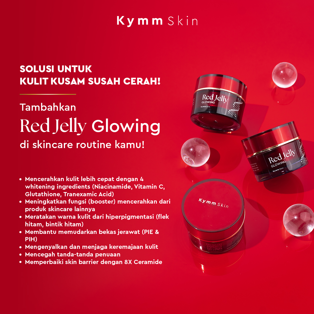 Jual KYMM SKIN Red Jelly Super Glowing Whitening Booster 10GR Booster