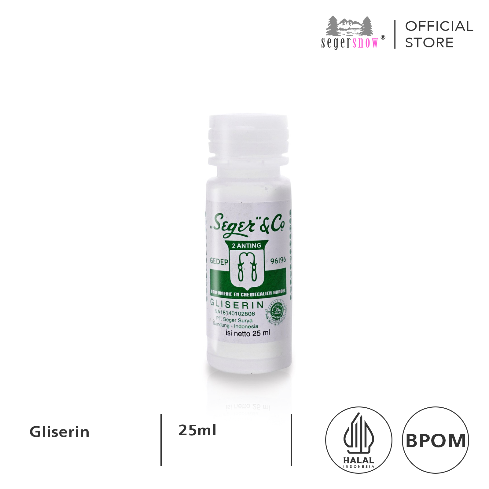 Jual Seger Co Gliserin Halal BPOM 25ml Cair Glycerin Bibir Kering Dan