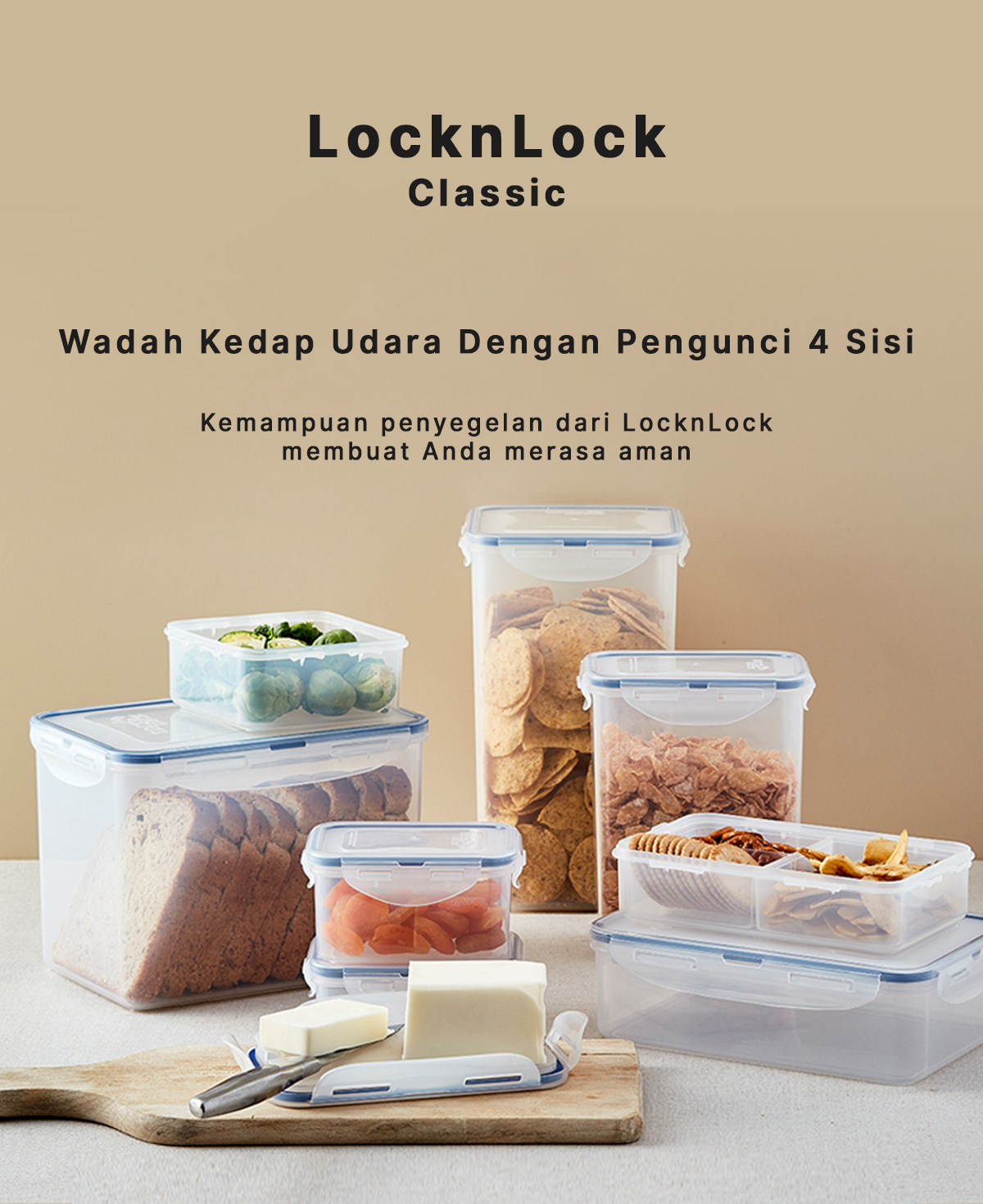 Jual Locknlock Classic Kotak Makan Sandwich Box With Tray L