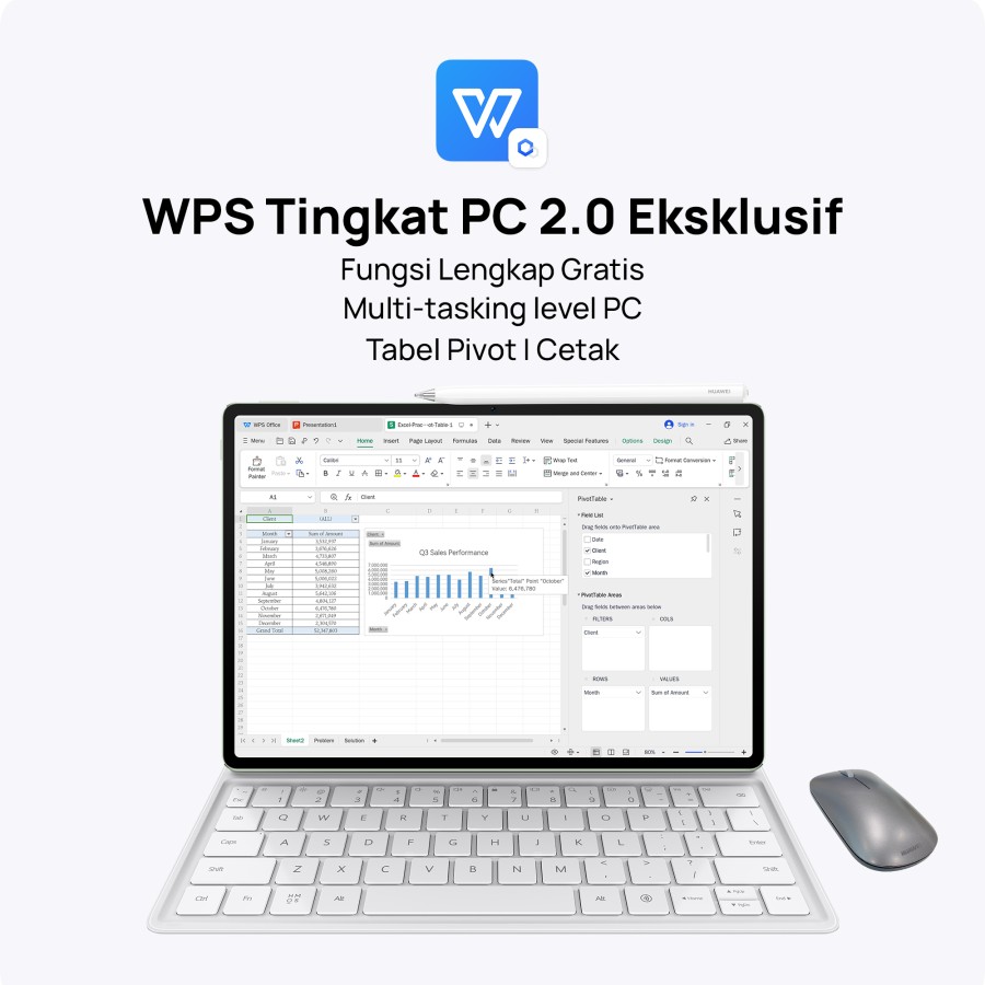 Jual HUAWEI MatePad 12 X 12 256GB Tablet PC Level WPS Office