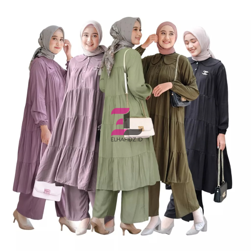 Jual Vente Daily Aurel One Set Wanita Jumbo Rayon Twill Motif Polos