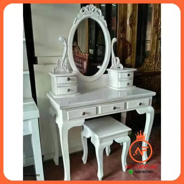 Jual Meja Rias Kartini Putih Tolet Kayu Jati Murah Furniture Murah