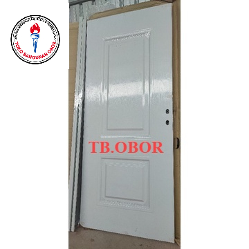 Jual Pintu Kamar Tidur Utama Baja Motif Corak Serat Urat Kayu Kodai